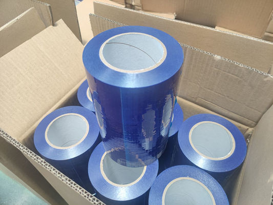 Blue LDPE 200MM*61M Duct Perforation 4'' Protective Film With Printing